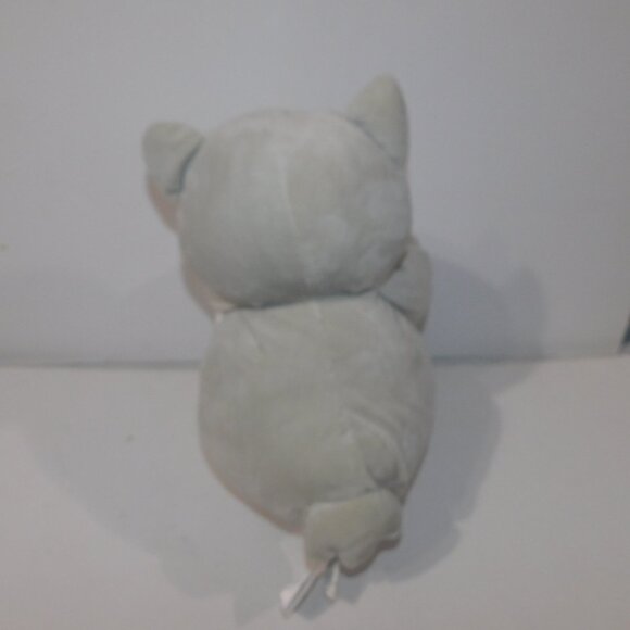 Piccolo Bambino Baby 13" Plush Gray Owl w Fleece Blue Polka Dot Blanket UNUSED - Picture 4 of 7